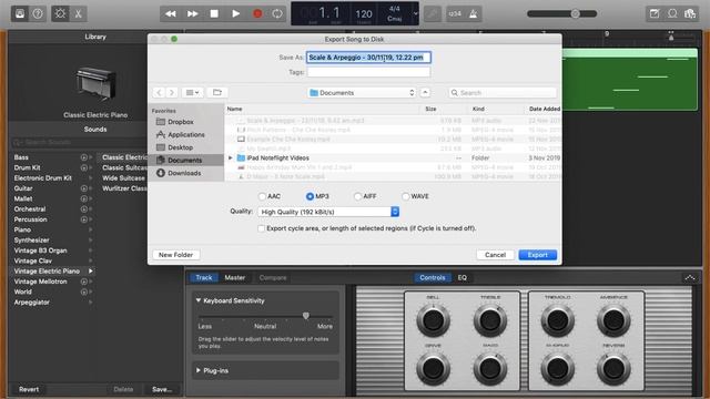 Exporting MP3 from GarageBand смотреть онлайн
