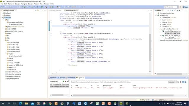 Mobile Programming - Mengenal Percabangan IF dan Switch Case pada Eclipse dan Android Emulator смотреть онлайн