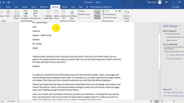 Part 6 MS Office Word 2016 Tutorial (Mailing part: 2) in Urdu/Hindi смотреть онлайн
