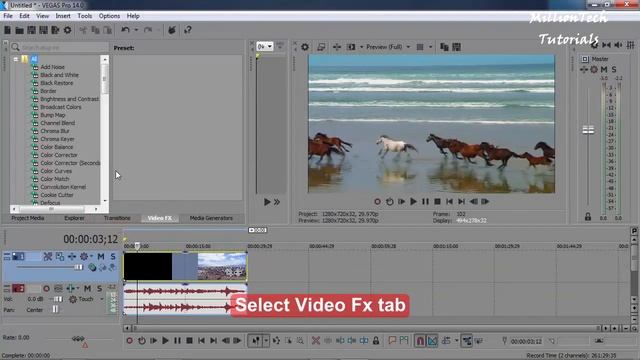 Sony Vegas Pro 14 Tutorial #8 - How to Make a Black and White Video (VideoFx) смотреть онлайн