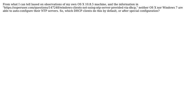 Which clients accept DHCP option 42 to configure their NTP servers? смотреть онлайн