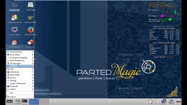 Parted Magic overview and live runs in vmware workstation смотреть онлайн