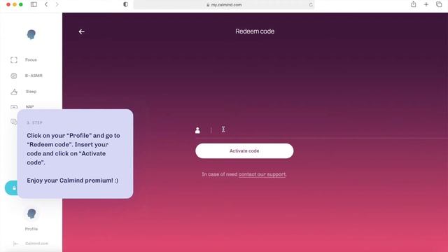 How to redeem code on Calmind смотреть онлайн