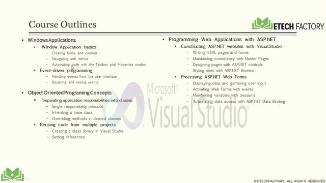 Dot Net Development Online Certification | Introduction Class | EtechFactory смотреть онлайн