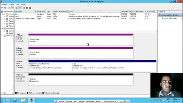 Implementación de RAID 0, 1 & 5 en windows server 2012 смотреть онлайн