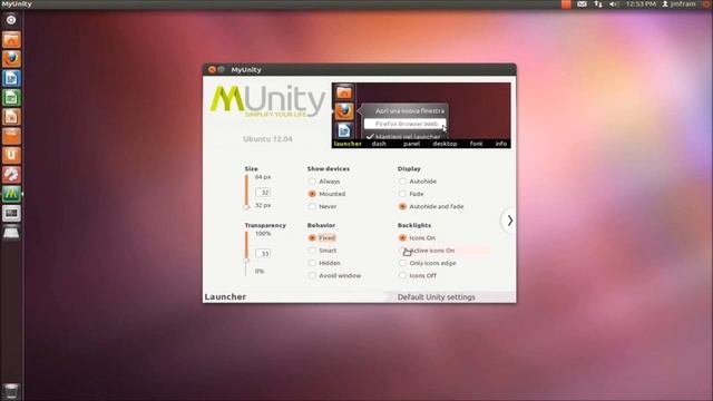 Ubuntu 12 04 LTS - MyUnity - Unity Tweak Tool смотреть онлайн