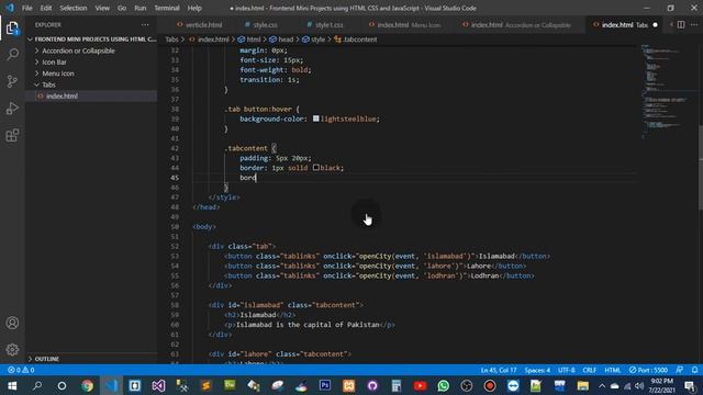 How to create Tabs mini project of frontend web development using pure HTML CSS and JavaScript смотреть онлайн