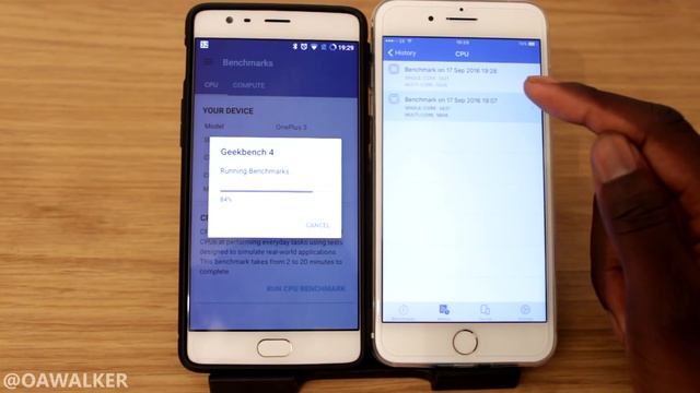 iPhone 7 Plus vs OnePlus 3 - Geekbench 4 смотреть онлайн