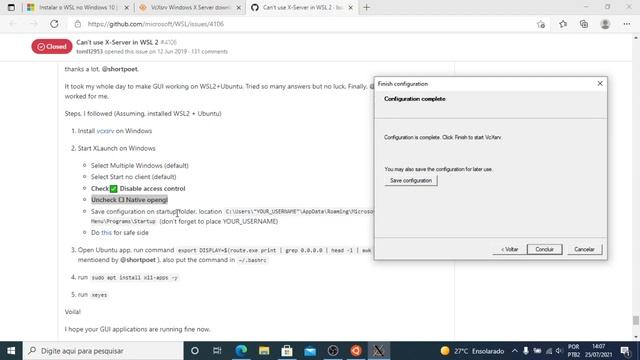 Aula 03 - Instalação do Ubuntu com Windows Subsystem for Linux 2 WSL2 смотреть онлайн