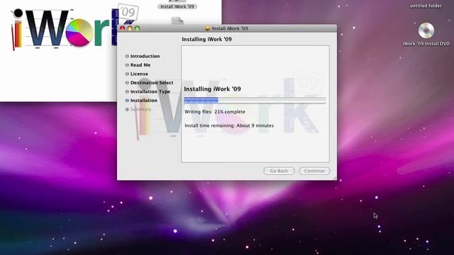 Installing iWork ’09 in OS X Leopard смотреть онлайн