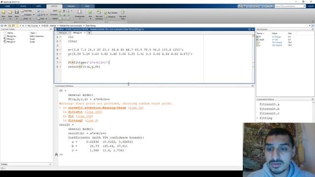Introduction to Matlab in English | 14b - Data fitting using "fit" function смотреть онлайн