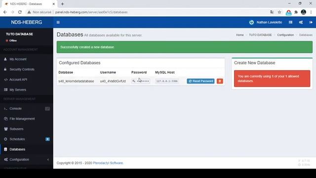 TUTO COMMENT FAIRE UNE DATABASE SUR LE PANEL смотреть онлайн