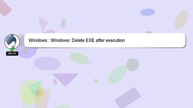 Windows : Windows: Delete EXE after execution смотреть онлайн