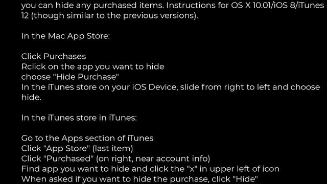 ios :Deleting iTunes App Store purchases from my account(5solution) смотреть онлайн