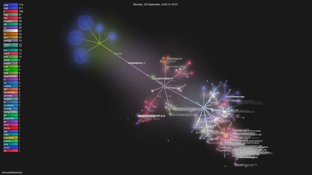 microsoft/terminal - Gource visualisation смотреть онлайн
