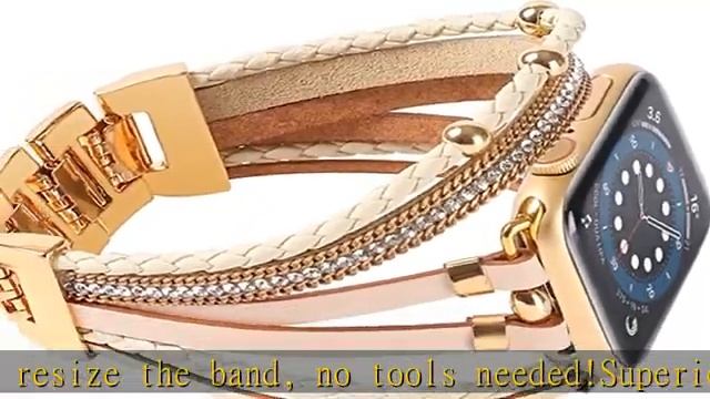 WONMILLE Posh Leather Bands Compatible With Apple Watch 41mm 40mm 38mm 45mm 44mm 42mm 49mm Women, B смотреть онлайн