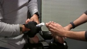 Blindfolded girl gets feet tickle tortured by two guys