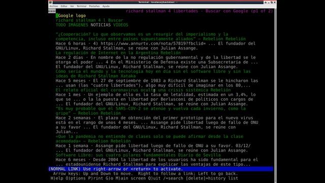 Lynx Web Browser. Navegador modo texto para terminal-consola. смотреть онлайн