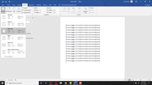 How to change margin in Ms Word 2019 смотреть онлайн
