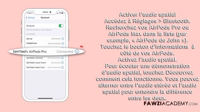 (FR) Utiliser l’audio spatial AirPods Pro - activer la lecture sans perte смотреть онлайн