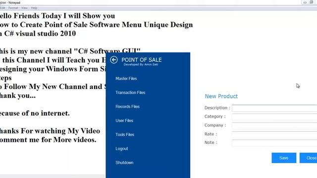 How to Create Point of Sale Software Menu Unique Design in csharp vissual studio 2010 смотреть онлайн