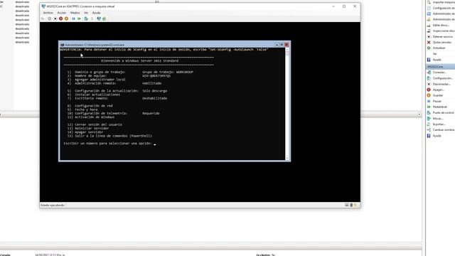 PowerShell por defecto en Windows Server 2022 Server Core смотреть онлайн