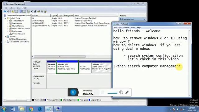 how to remove one windows if u r using dual windows смотреть онлайн