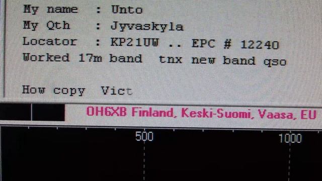 типовое QSO  PSK 31