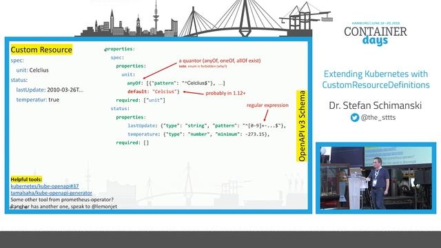 Extending Kubernetes with CustomResouceDefinition - Dr. Stefan Schimanski, Red Hat смотреть онлайн
