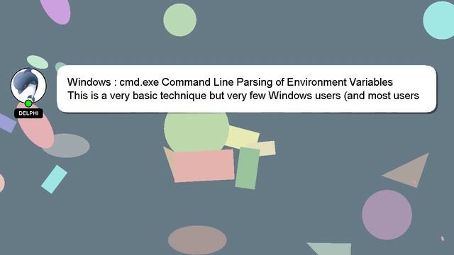 Windows : cmd.exe Command Line Parsing of Environment Variables смотреть онлайн