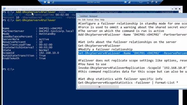 Configure DHCP Failover on Windows Server 2016 Core with Powershell смотреть онлайн