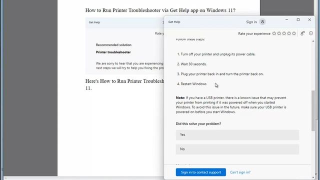 Run Printer Troubleshooter in Get Help app on Windows 11 смотреть онлайн