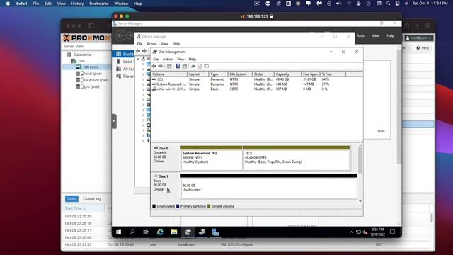 Proxmox 7.2 Windows Particiones de disco VM & Duplicación de discos en espejo RAID 1 смотреть онлайн