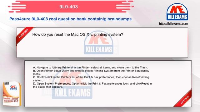 9L0-403 - Mac OS X Support Essentials 10.6 2020 Updated dumps by Killexams.com смотреть онлайн
