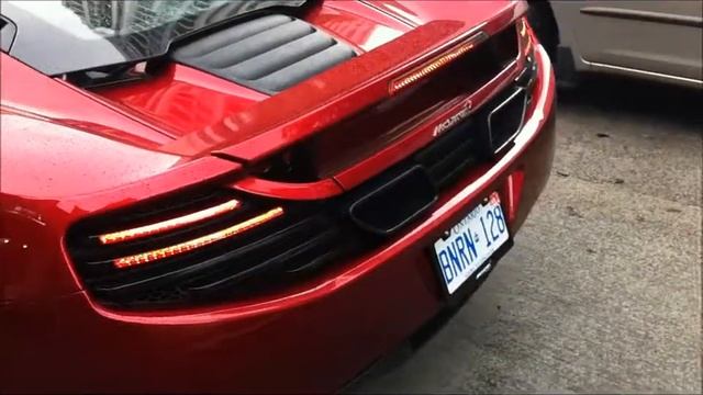 mclaren mp4-12c start up and light revs(plus sls amg and granturismo) смотреть онлайн
