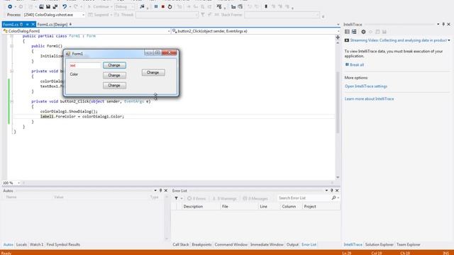 C# Tutorial - ColorDialog смотреть онлайн