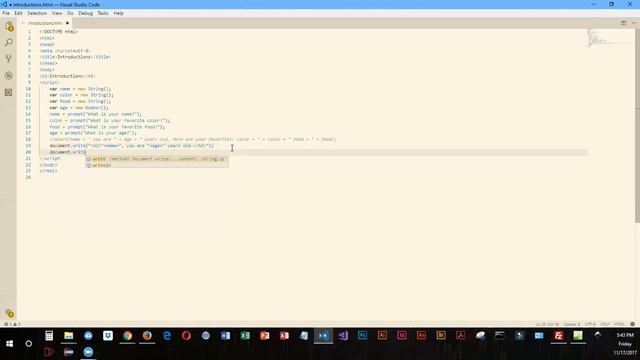 JavaScript basic scripting with prompts and document write statements смотреть онлайн