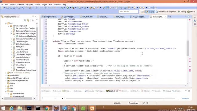 Android Tutorial on Shopping Cart:Create header and detail section in ListView :Part 2/2 смотреть онлайн