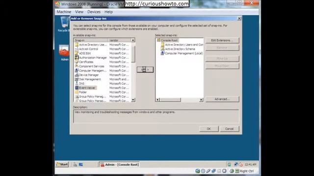 How to Add a snap-in to MMC on Windows Server 2008 смотреть онлайн