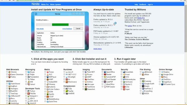 Ninite com Download and Install Freeware Programms automatically смотреть онлайн