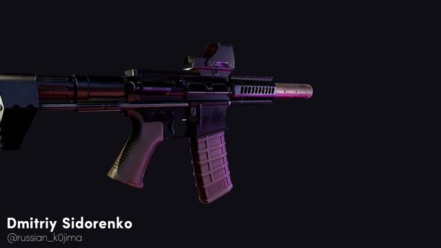 M4A1 Custom Game-Ready 3D model смотреть онлайн