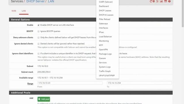 PfSense 2.4.3 DHCP server setup & static mapping - pfSense Part 2 смотреть онлайн