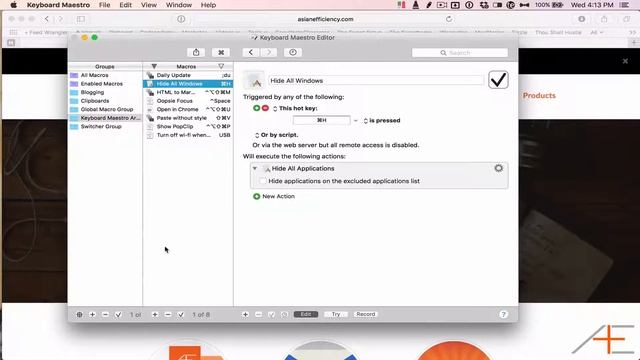 Keyboard Maestro - Hide All Windows смотреть онлайн