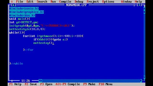 scrolling text in c graphics. смотреть онлайн