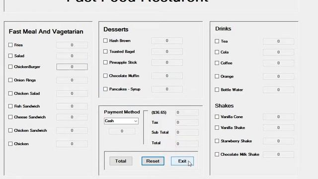 Fast Food Restaurant Project In C# Windows Form Aplication