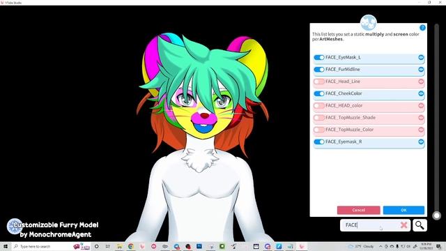 Customizable Furry Model Tutorial #4: Changing your model's colors in Vtube Studio смотреть онлайн