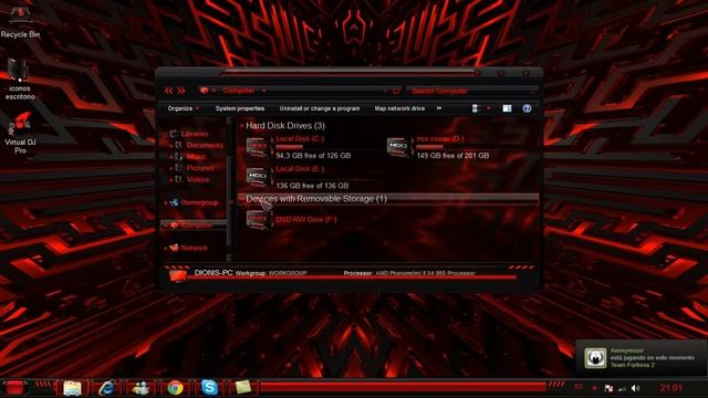 Tema Hud Edition Red Para Windows 7 смотреть онлайн