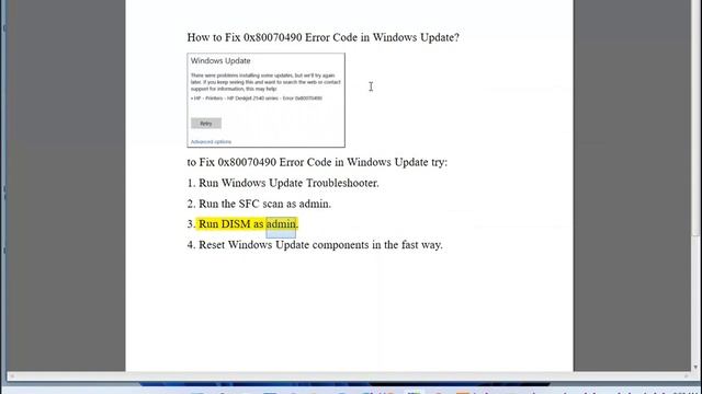 Fix 0x80070490 Error Code in Windows Update on Windows 11/10 смотреть онлайн