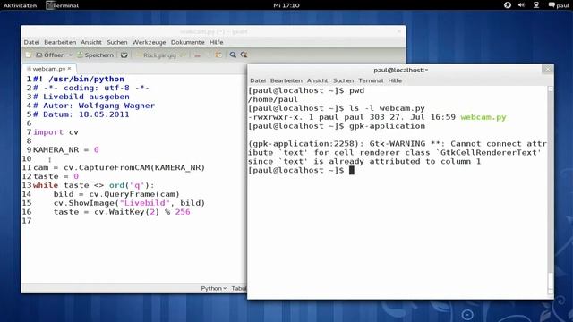 Webcambilder mit Python und OpenCV am Bildschirm anzeigen смотреть онлайн