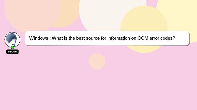 Windows : What is the best source for information on COM error codes? смотреть онлайн